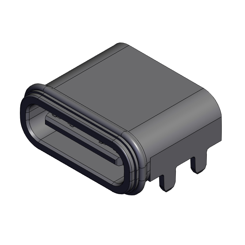 Type-C 16PIN板上四脚插板防