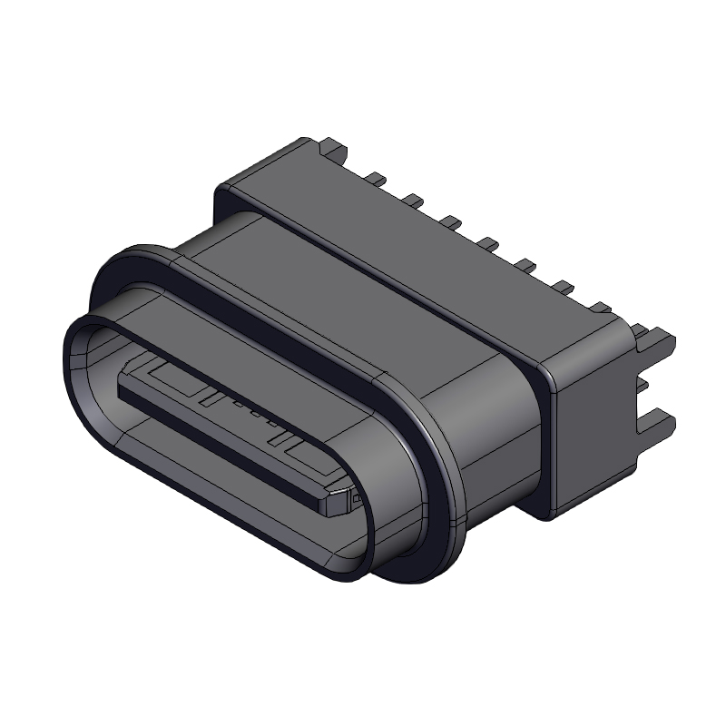 TYPE-C 16PIN直插粉末冶金四