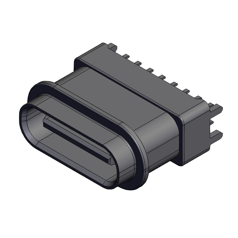 TYPE-C 16PIN直插粉末冶金四