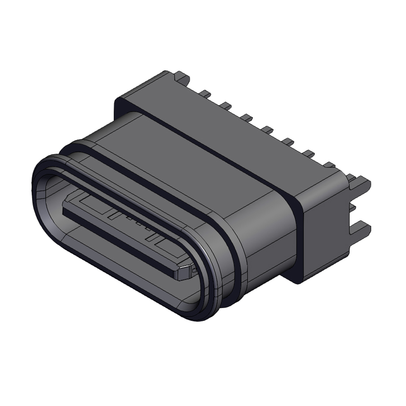 防水TYPE-C母座16PIN直插粉末