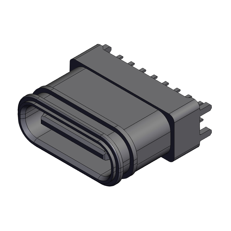 TYPE-C防水母座16PIN直插粉末