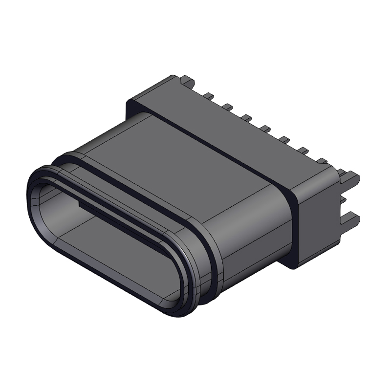 TYPE-C防水母座16PIN直插粉末