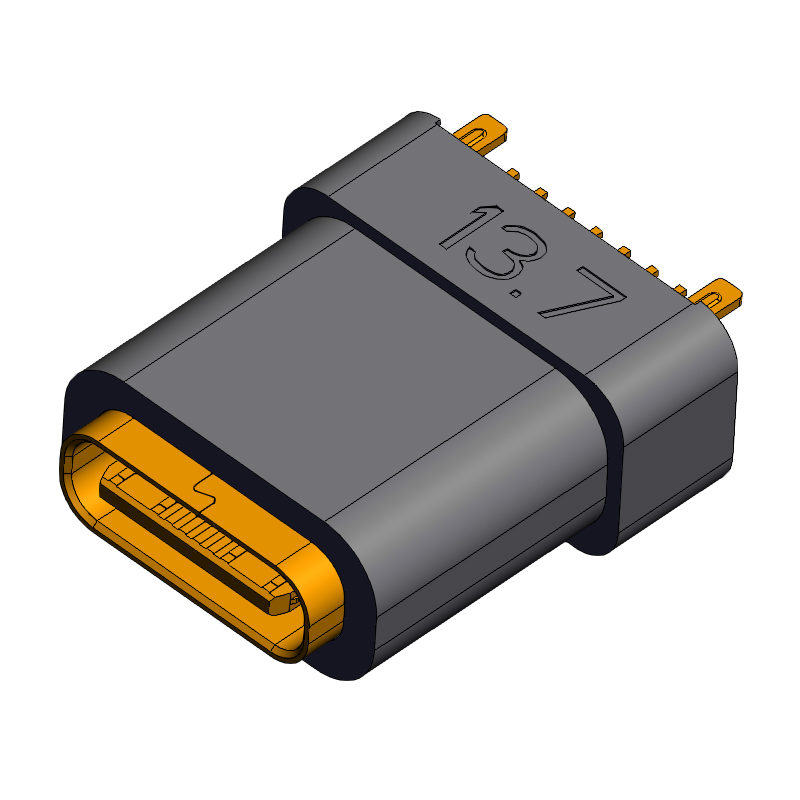 TYPE-C 16Pin立式插件防水母